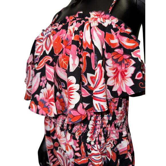 Lulus Sweet Treasure Floral Smocking Waist Romper Sz XL NWT - Picture 7 of 8